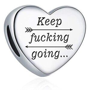 Heart Charm Bead for Pandora Bracelet Stainless Steel Inspirational